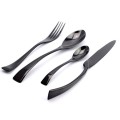 Stainless steel black tableware 4 set