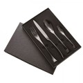 Stainless steel black tableware 4 set