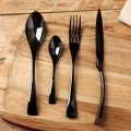 Stainless steel black tableware 4 set