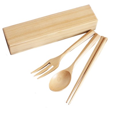 Wooden box tableware set