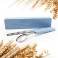 小麥秸稈不銹鋼餐具2件套