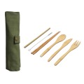 Portable wooden tableware 6 set