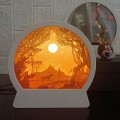 3D Three-Dimensional Light Shadow Paper Carving Lamp