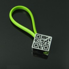 Metal Square QR code keychain