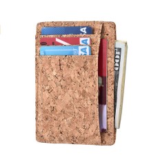 Cork PU leather card holder