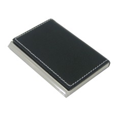 Leather metal card case