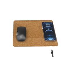 Cork Wireless Charger Mouse Pad