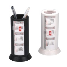 Desktop pen holder with perpetual calendar