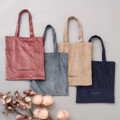 Francfranc LOGO Tote Bag Velour