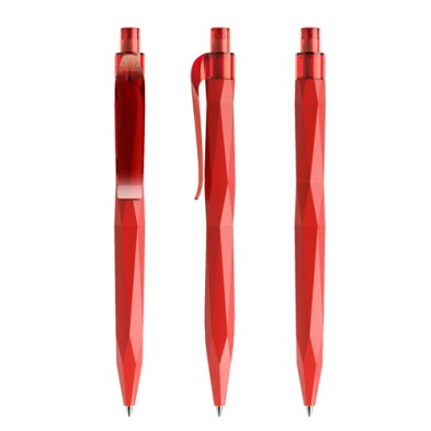 Prodir QS20 Plastic Push Transparent Polished Ball Pen (with Plastic Clip)