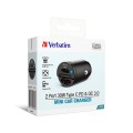 Verbatim Dual Type C PD 3.0 30W Mini Car Charger