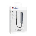 Verbatim 4-in-1 USB 3.1 Type C 轉接器/集線器