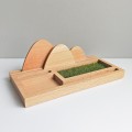 Bamboo Wood Office Desk Organizer Mobile Phone Stand