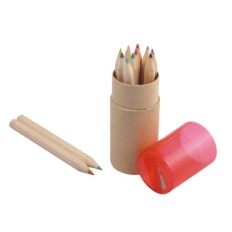 自然木色顏色鉛筆套裝(含鉛筆刨)