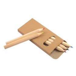 自然木色颜色铅笔套装(长方形盒)
