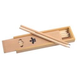 自然木色颜色铅笔套装(长方形盒)