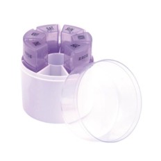 Plastic One week pill case (round shape)