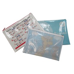 Mesh PVC Zipper document Bag