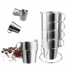 Stainless Steel Coffee Stacked Cups 4 Set
