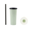 Wheat Straw Double Lid Straw Cup