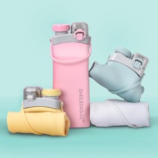 Collapsible Water Bottle With Straw