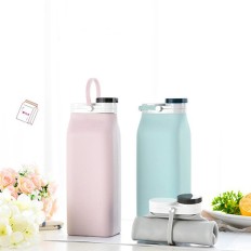 Curlable and Foldable Silicone Portable Water Bottle
