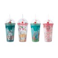 Creative Micro Landscape Double Plastic Straw Cup 450ml