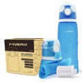Collapsible water bottle with filter 750ml