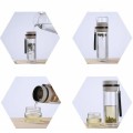 Double walled glass water bottle