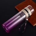 Double walled glass water bottle