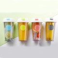 Double Wall Plastic Straw Cup with Lid 420ml