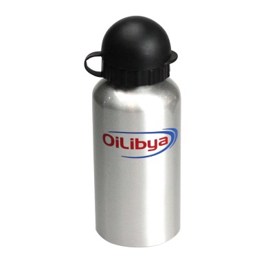 Aluminium water bottle with plastic cap