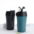 Double Stainless Steel Coffee Thermos Cup With Straw