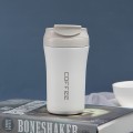 Double Stainless Steel Coffee Thermos Cup With Straw