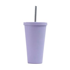 Stainless Steel Spray Paint Straw Coffee Mug 700ml