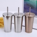 Stainless Steel Straw Coffee Mug 700ml