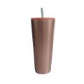 Stainless Steel Large Capacity Casual Straw Coffee Mug 710ml