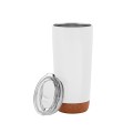 16oz Cork Wood Base Double Wall Stainless Steel Straight Coffee Mug