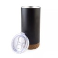 16oz Cork Wood Base Double Wall Stainless Steel Straight Coffee Mug