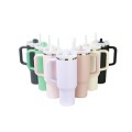 Handheld Straw Double Drink Coffee Cup 1300ml