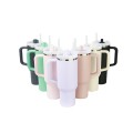 Handheld Straw Double Drink Coffee Cup 1300ml