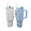 Handheld Straw Double Drink Coffee Cup 1300ml