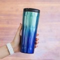 Portable Striped Gradient Color Stainless Steel Thermos Bottle
