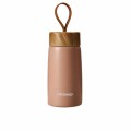 Portable wood grain lid thermos