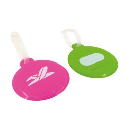 Round shape PVC luggage tag with fastener