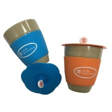 Rice Husk Fiber Mug with Silicon sleeve 500ml-NCB