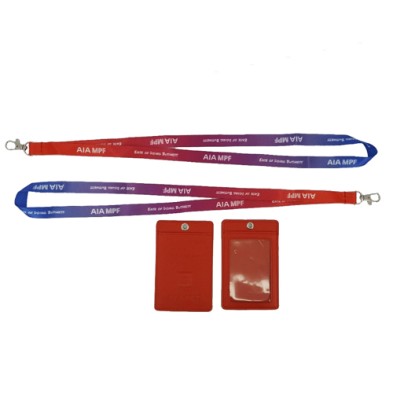 Badge holder with leather lanyard - AIA