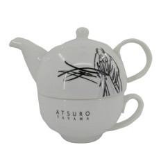 Ceramic teapot with bowl set -Atsuro