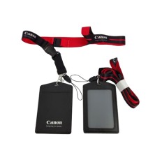 Badge holder with leather lanyard -Canon