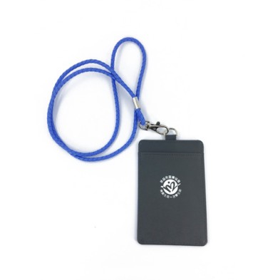 Badge holder with leather lanyard -hohcs